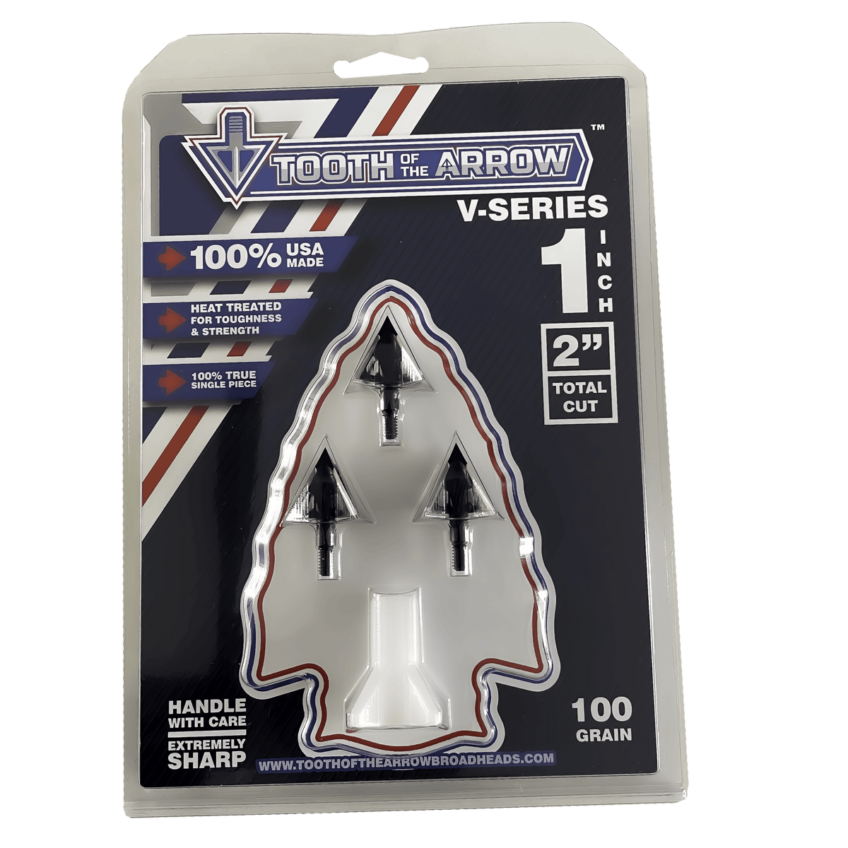 Tooth of the Arrow 100 grain broadhead 1inch vented Tooth of the Arrow Broadheads